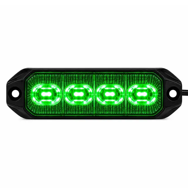 LUMARY Dark 4 LED varsellys, grønt lys LED Sotet med grønn lysfarge 