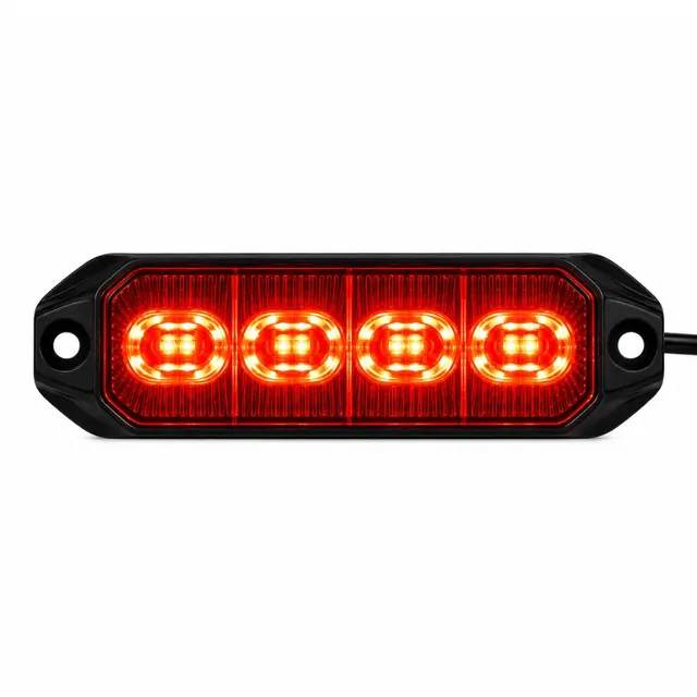 LUMARY Dark 4LED varsellys med rødt lys LED Sotet med rød lysfarge 