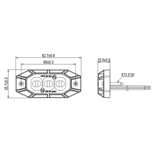 4stk Lumary ECON 3 varsellys modul 3 LED, 2m kabel og R65 sertifikat 