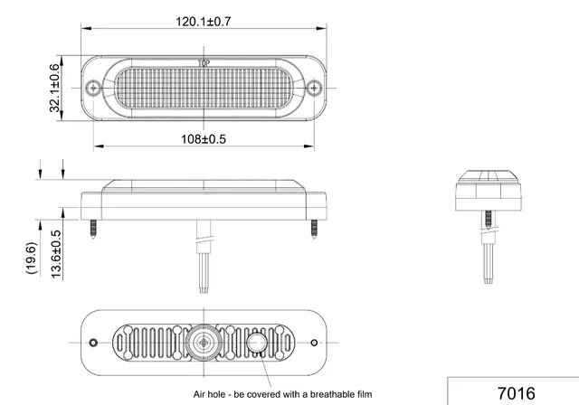 4stk Lumary Proff 6 LED varselmodul 2m kabel, R65 sertifikat, 12-24V 