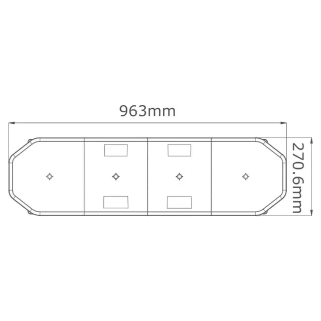 Lumary ECON Varsellysbjelke Sotet 96 10-30 Volt, 90 Watt med 19 blinkmønstre 
