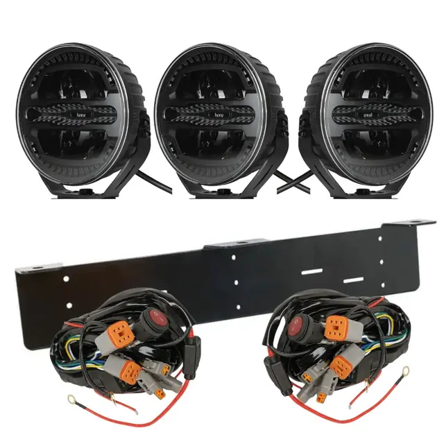 3 stk 7" Luxu Vibe 120 Ekstralys sett Komplett med skiltbrakett og kabelsett 