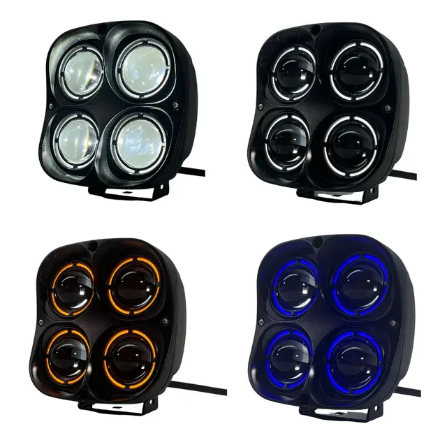 LUXU Halo Quad 147 med posisjonslysring Tre farget pos. Lys E merket og godkjent 