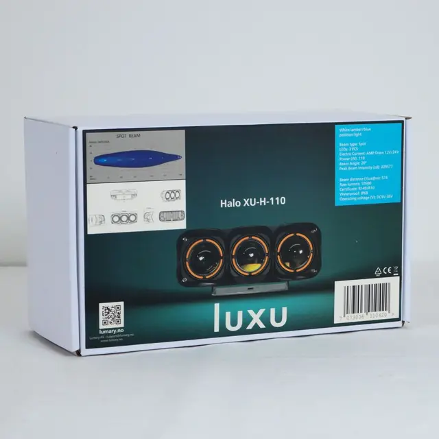 Luxu Halo Trio 110 med posisjonslysring Tre farget pos. Lys E merket og godkjent 