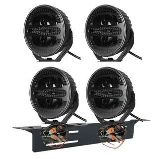 4stk 7&quot; Luxu Vibe 110 Ekstralys sett Varsellys, med skiltbrakett og kabelsett