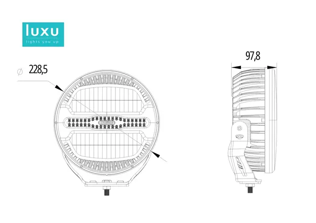Luxu Vibe 200 Ekstralys 9 | Varsellys 1 Lux gir 620m, 200 W, 5000-5500k, Combo 