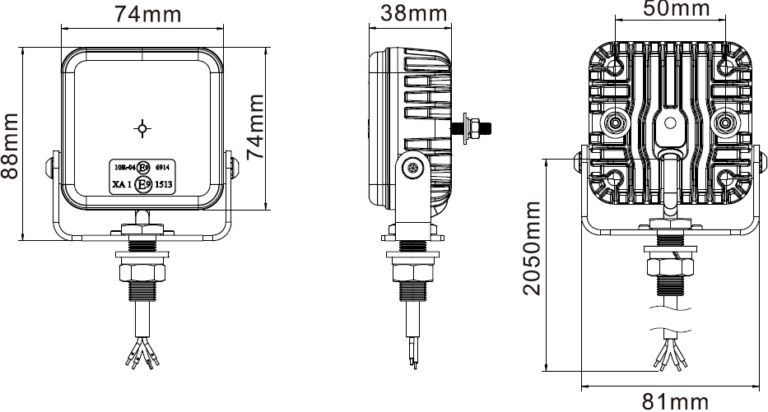 Firkantet-varselblinker-med-godkjenning-ECE-R65_V1035_Dimensjoner