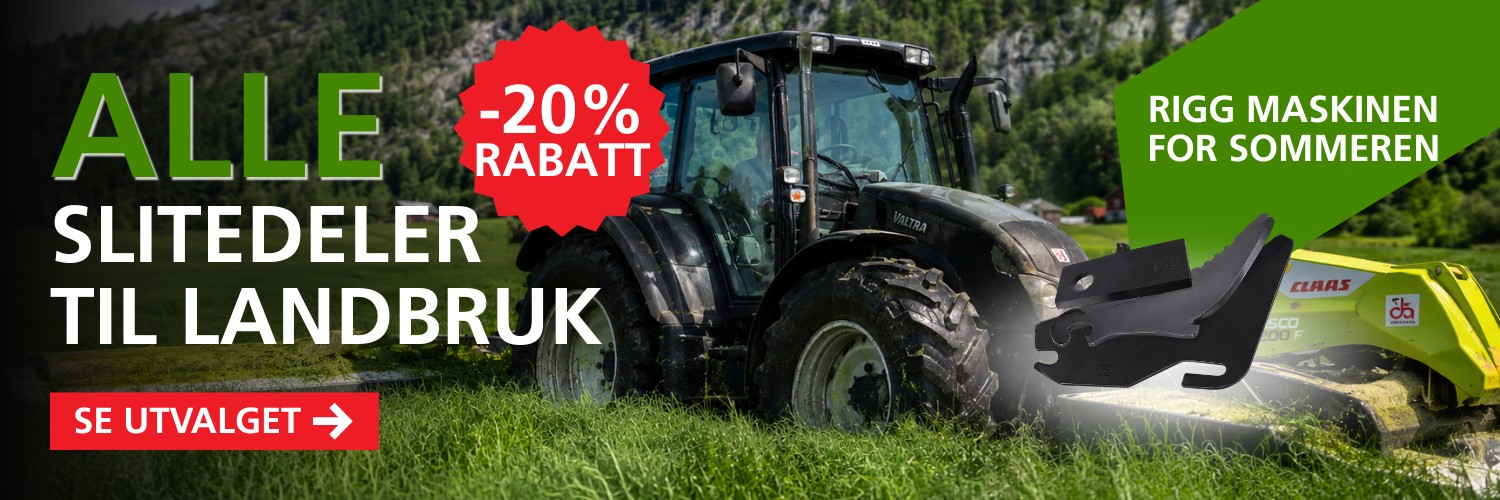Alle slitedeler til landbruk -20% rabatt