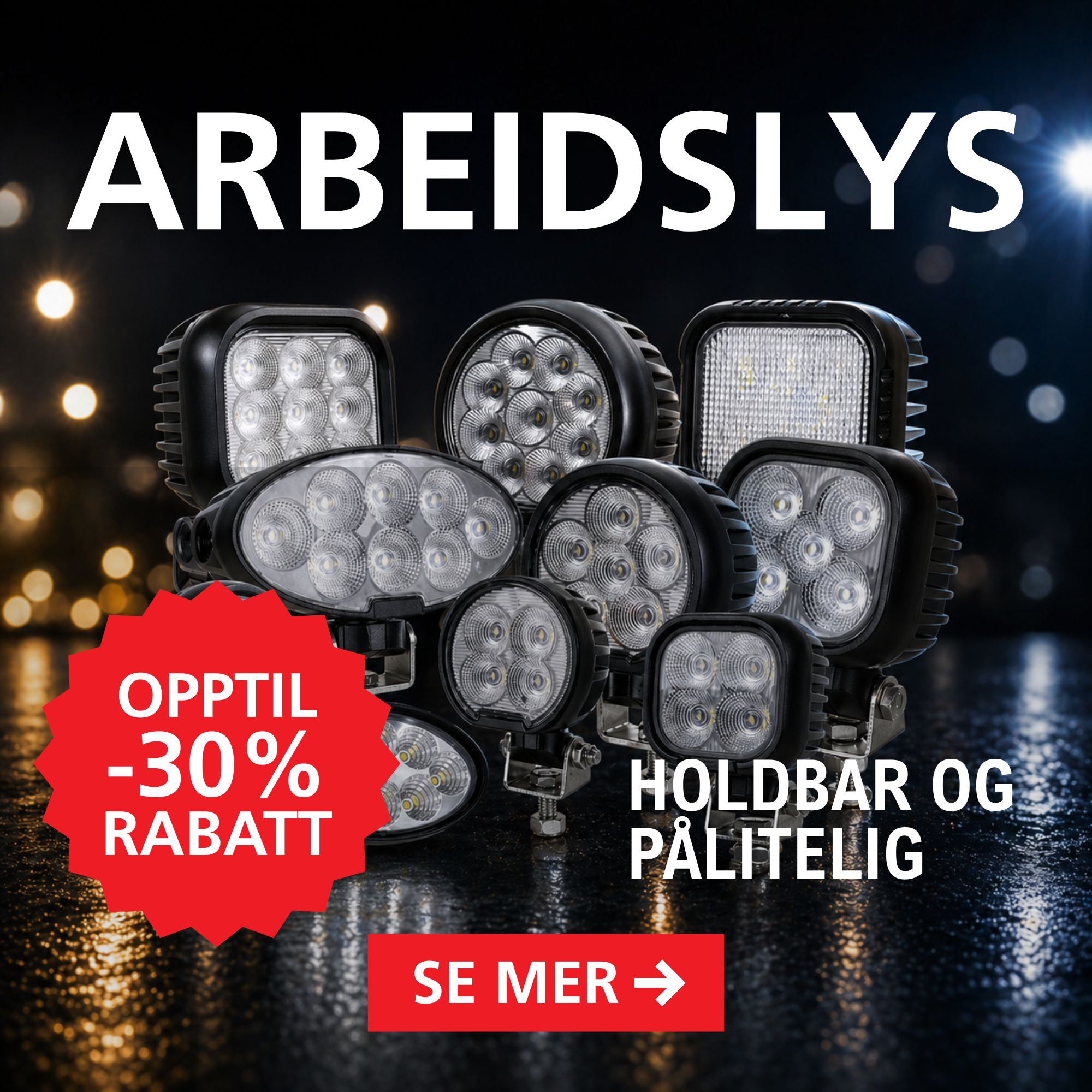 Arbeidslys opptil -50% rabatt